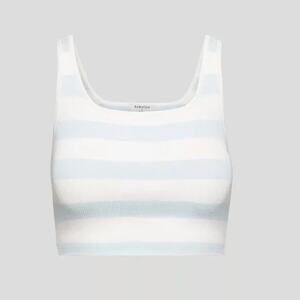 Aritzia BABATON Knit Crop Top Womens XS Striped Coastal Soft Girl Summer Preppy